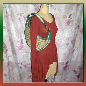 Gucci GG Bamboo Ring Hobo-green & beige